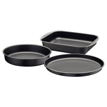 Imagem de Conjunto Assadeiras Tramontina Antiaderente 3 Peças Brasil Cor:cinza Cinza