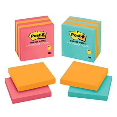Imagem de Post-it 3301-5ALT-M Pop-up Notes, 3 in x 3 in, Assorted Colors, 5 Pads/Pack