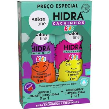 Imagem de Salon Line, Kit Shampoo e Condicionador, Hidra Cachinhos Kids, Vegano - Para Cabelos Ondulados, Cacheados e Crespos, 300ml