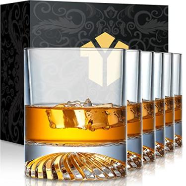 Imagem de OPAYLY Copos de uísque à moda antiga, conjunto de 6 copos rochosos de 355 ml, presente para homens e mulheres, bebendo bourbon, coquetéis escoceses, rum, conhaque, vodka em casa bar