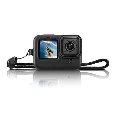 Imagem de Taisioner Capa protetora de silicone para GoPro Hero 11 Hero 10 Hero 9 capa preta com cordão e acessórios para capa de lente