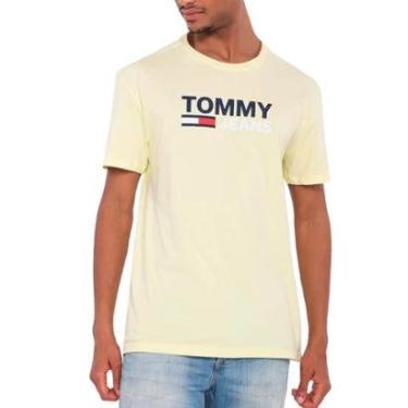 Imagem de Camiseta Tommy Jeans Masculina Corp Logo Amarelo Claro-Masculino