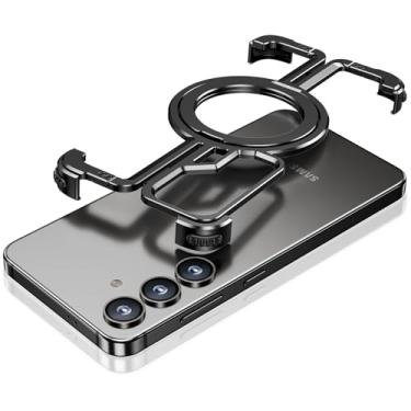 Imagem de OATSBASF Capa protetora para Samsung Galaxy S23+ Plus com suporte magnético invisível, capa minimalista sem moldura, preta