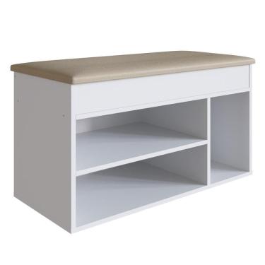 Imagem de Banco Sapateira Baú Sp080 Madeira Branco