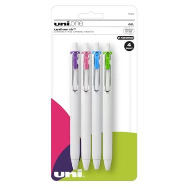 Imagem de uniball one Retractable Gel Pens, Medium Point (0.7mm), Assorted Ink, 4 Pack