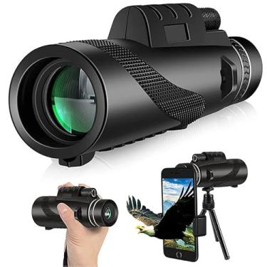 Imagem de Telescópio monocular HD 80 x 100, telescópio portátil com adaptador para smartphone, tripé, monóculo para observação de pássaros, caça, caminhadas, acampamento