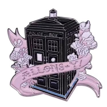 Imagem de Pinstant Allons-y Decimo Doutor Tardis Dr Who Police Box Clssico Fico Cientfica Broche, 3,6 cm, Esmalte