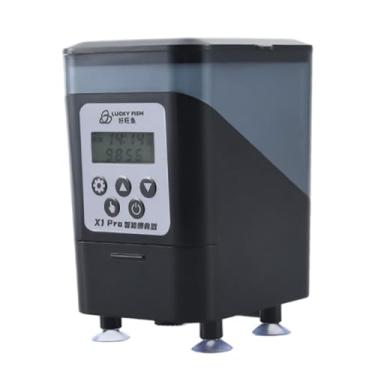 Imagem de Generic Alimentador automático de peixes, dispensador de alimentos, design transparente e à prova de umidade, instalação de ventosa, capacidade de 450ml, com display digital