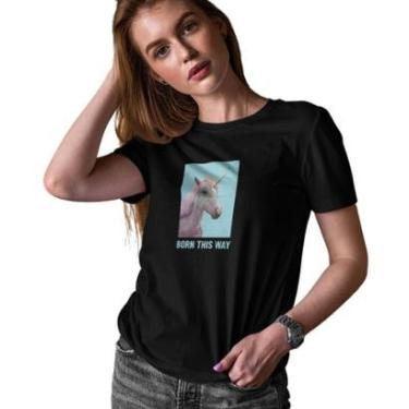 Imagem de Camiseta T-Shirt Baby Look Feminina Algodão Born This Way-Feminino