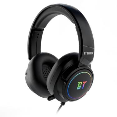 Imagem de Fone de Ouvido Headset Gamer Luz RGB Com Fio Cor Preto Nebula Goldentec