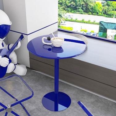 Imagem de Mesa de bar alta, mesa de bistrô, mesa de centro redonda, moderna, sala de estar, sofá, mesa de bar alta com base de metal e kit de instalação, mesa de canto para cozinha, sala de estar, janela de