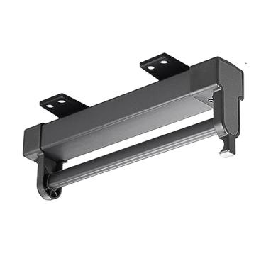 Imagem de Trilho extensível para roupas, ajustável 20 cm-55 cm, haste de manobrista de armário, cabide de metal, haste de armário para armazenamento de roupas, baixo ruído, marrom, cinza (cor: cinza escuro,