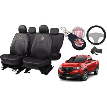 Imagem de Jogo de Capas de Couro para Strada 2019 - Couro Impermeável + Chaveiro