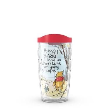 Imagem de Tervis Disney - Copo de viagem com isolamento térmico de parede dupla Winnie the Pooh Adventure Made in USA mantém as bebidas frias e quentes, 290 ml ondulado, clássico
