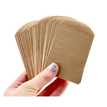 Imagem de 50 mini sacos de papel Kraft – 10 x 6,35 cm DIY Craft Supplies bolsa de talheres lembrança de festa