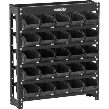 Imagem de Estante Gaveteiro Metálica 66x61x15,5cm Com 25 Peças Gavetas - Vonder