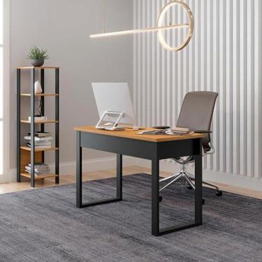 Imagem de Escrivaninha e Estante Industrial Dalla Costa 100% MDF - Pradel E, Fre