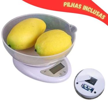 Imagem de Balança Comida Para Cozinha Pesa Até 5kg Com Bacia 800ml - Balança Dig