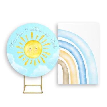 Imagem de Painel De Festa Redondo 1,50x1,50 + Painel Vertical 1,50x2,20 - Primei