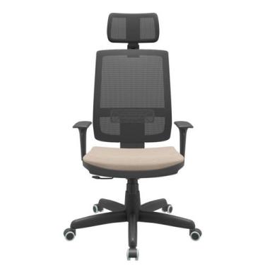 Imagem de Cadeira Office Brizza Tela Preta Com Encosto Assento Poliester Fendi R