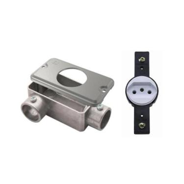 Imagem de Condulete LR+Tampa Cond Mod Redondo Wetzel+Tomada Transmóbil