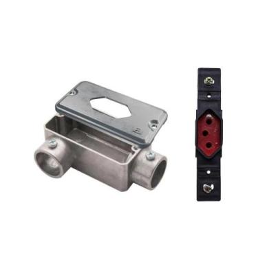 Imagem de Condulete LR+Tampa 1 Mod Losangular Wetzel+Tomada Transmóbil