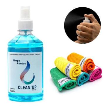 Imagem de 1 Limpa Lentes Oculos 500ml + 3 Lenço Mágico - CLEAN UP + LENÇO MÁGICO