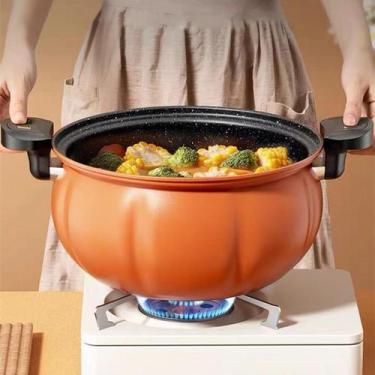 Imagem de Panela Sopa Micro Pressão Tampa De Vidro Abóbora 7 Litros - PANELA GRA