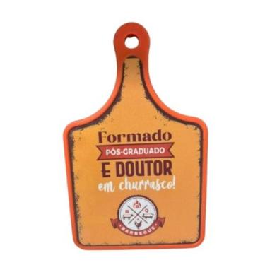 Imagem de Tabua de Corte 30cm x 19cm Com Cabo Laranja Dr em Churrasco - Pra vc 