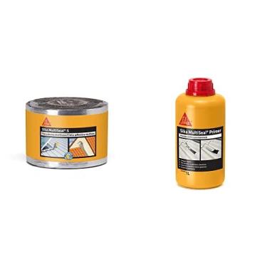 Imagem de Kit de vedação Sika Multiseal, Fita Multiuso Autoadrente,Preto, Rolo 20cmx10m + Sika MultiSeal Primer, Primer para fitas autoaderentes, Presto, 1L
