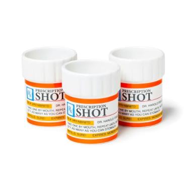 Imagem de Big Mouth Toys Conjunto de copos de dose em forma de frasco de comprimidos de grau, pacote com 3