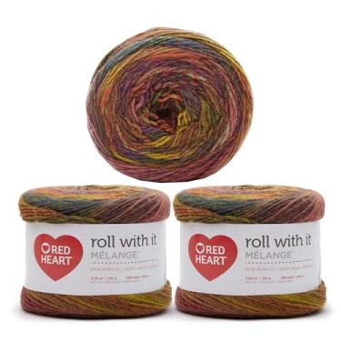 Imagem de Red Heart Rolo com It Fio para Cortina Melange - Pacote com 3 de 150 g - Acrílico - 4 Médios (Worsted) - 389 jardas - Tricô/Crochê