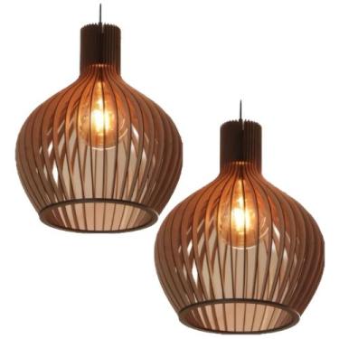 Imagem de 2 Luminária Pendente Médio Decoração P/ Sala Área De Entrada - Tayshop