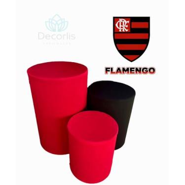 Imagem de Trio de Capas para Cilindro DECORAÇÃO para Festas Tema Flamengo - DECO