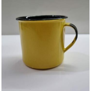 Imagem de 01 Caneca Esmaltada Ágata Original 150 ml Cor Amarelo Postagem Rápida 