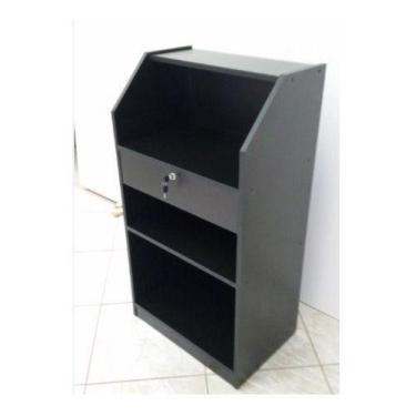 Imagem de Balcão Recepção Caixa Preto 60cm 100% Mdf - INFINITILUX MOVEIS, Preto