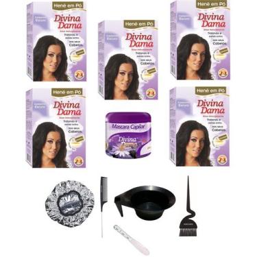 Imagem de Hene em Po Divina Dama 05x50gr Jaborandi (Incolor, Chocolate, Preto, A