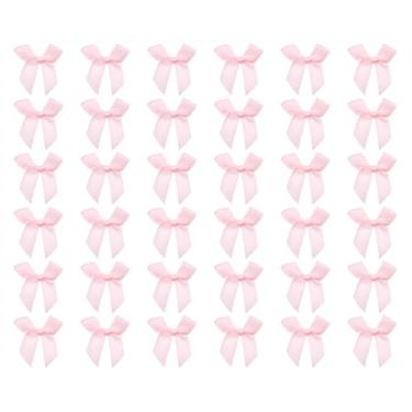 Imagem de Tupalizy Laços de fita mini laços de tecido de cetim flores para artesanato faça você mesmo, costura, scrapbook, lembrancinhas, festa de Natal, padaria, caixa de presente, embalagem, 50 x 50 x 12 mm,