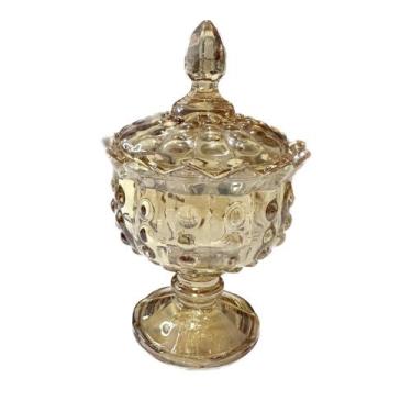 Imagem de Bomboniere decorativo em vidro ambar 15cm - FREECOM