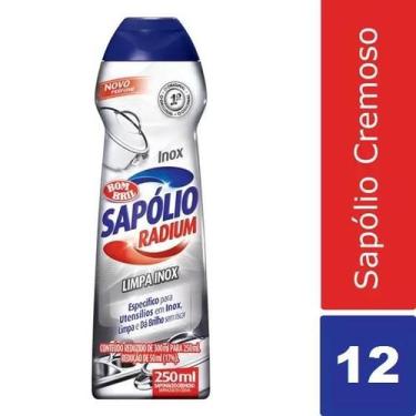 Imagem de Kit 12 Sapólio Radium Limpa Brilha Inox Não Risca 250ml Cada - Bom Bri