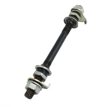 Imagem de Meuey Lyot Eixo de bicicleta 150 mm para bicicleta eixo do cubo dianteiro de várias velocidades, preto, 26 tpi, kit de arruela de porca de bloqueio de cone, 1 peça