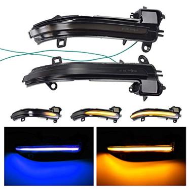 Imagem de Lâmpada sequencial LED dinâmica piscante lateral para Bmw 1 2 3 4 Series F20 F30 F31 F21 F22 F23 F32 F33 F34 X1 E84 (azul-amarelo)