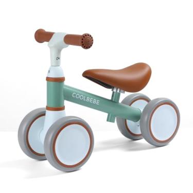 Imagem de COOLBEBE Bicicleta de equilíbrio infantil para meninos e meninas de 1 ano, bicicleta de equilíbrio infantil de 2 anos com 4 rodas silenciosas, presente de aniversário de um ano, bicicleta de