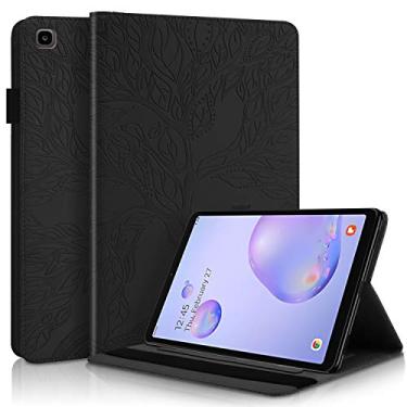 Imagem de Pefcase Capa para Samsung Galaxy Tab A 20.3 cm 2020 SM-T307 PU Leather Folio Stand Capa protetora leve com porta-lápis bolso para cartão Cinto elástico para Galaxy Tab A 8.4 2020 - Preto