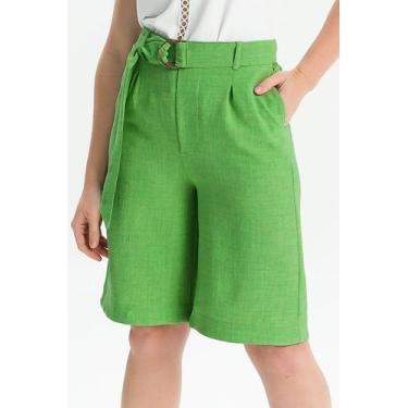 Imagem de Bermuda PKS Feminina Alfaiataria Verde, P