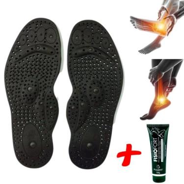 Imagem de Kit Palmilha Aromatizada Magnética Carvão Ativo Aoyama + Pomada Fisiof