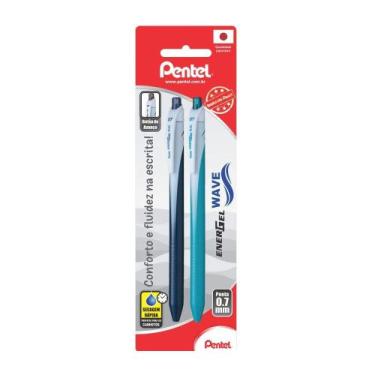 Imagem de Caneta Energel Wave 0,7mm Azul Petroleo e Turquesa Pentel, Pentel-SMBL
