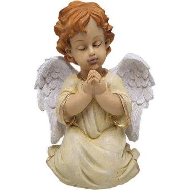 Imagem de Anjo Alado Menino Rezando Grande 28046 - Mana Om By Ello, amarelo