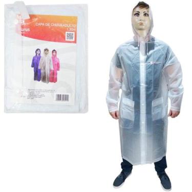 Imagem de Capa de chuva adulto de pvc com botao 130cm - RIO TIJUCAS