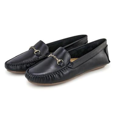 Imagem de Mocassim Feminino Casual Couro Legitimo Granado - 460 - Preto, 38